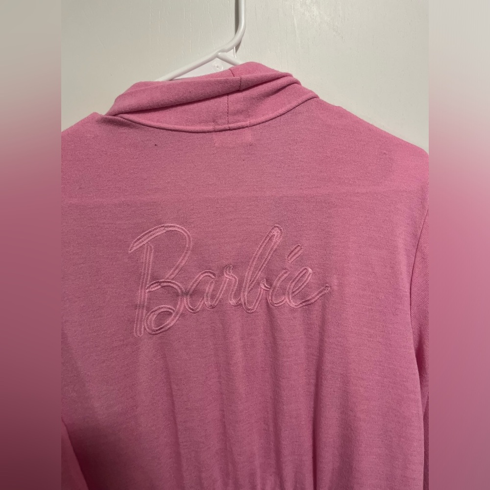 PJ Salvage BARBIE Soft‎ Robe Pink Women’s Size M Open Front Short - Picture 7 of 7